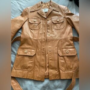 Vintage 70s classic Tan Leather Jacket